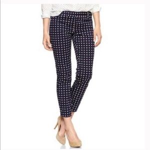 Gap Slim Cropped Pattered Pants Square Design